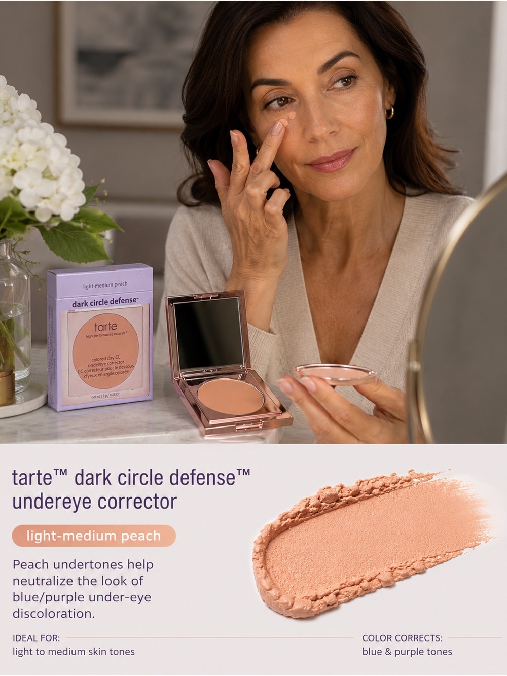 tarte Dark Circle Defense Undereye Corrector - Light-Medium Peach